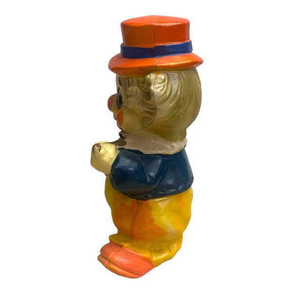 VTG 60s Happy Kitsch Circus Clown Coin Bank Plastic Playing Violin Piggy Bank - Picture 5 of 8